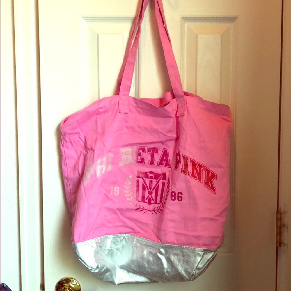 Pink large tote bag